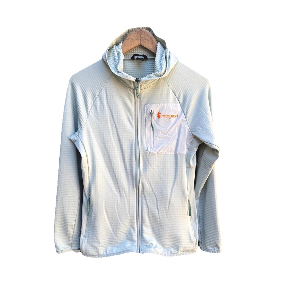 Cotopaxi Otero Hooded Jacket Women's S Sage Green Waffle Grid Texture Athleisure